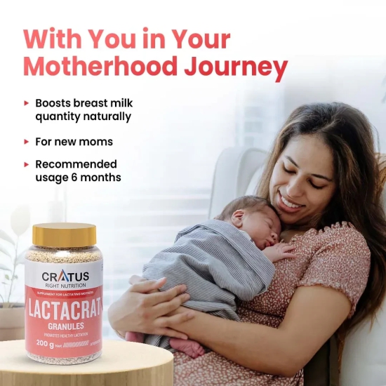 Lactacrat Granules - Natural Lactation Therapy For New Mothers | Contains The Goodness Of Natural Ingredients Including Tulsi, Pipali & Jiwanti | Promotes Healthy Production Of Breast Milk