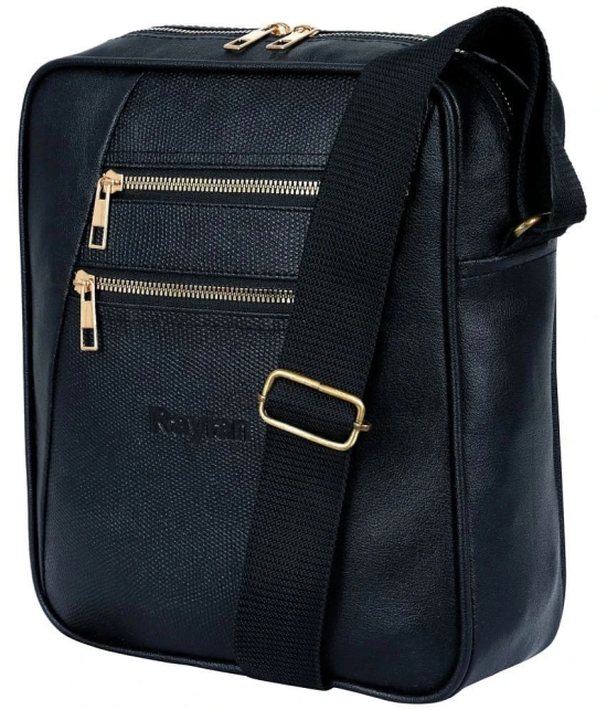 Raylan Black Solid Messenger Bag - Black