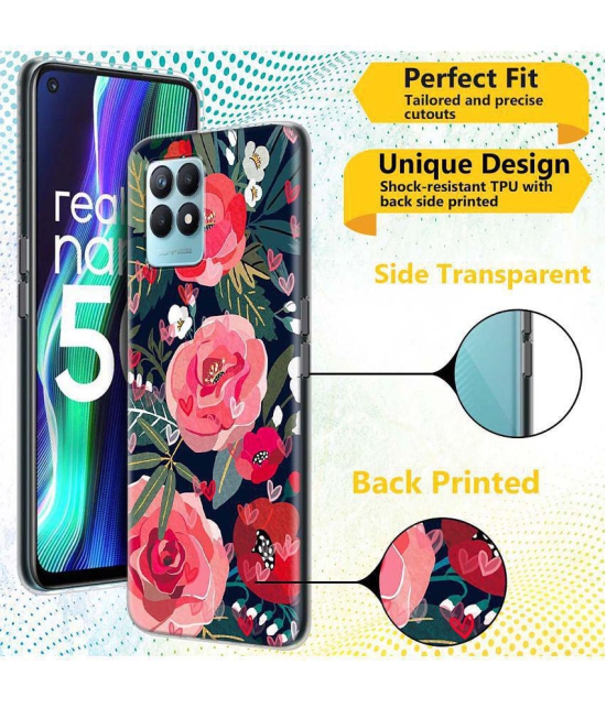 NBOX - Multicolor Silicon Printed Back Cover Compatible For Realme Narzo 50 ( Pack of 1 )