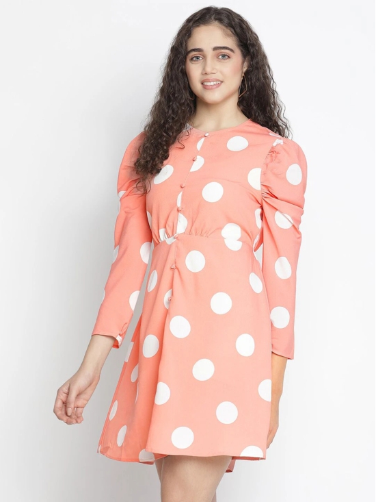 Oxolloxo Peach-Coloured Crepe A-Line Dress