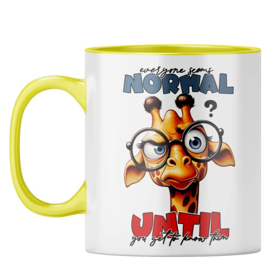Everyone Seems Normal Coffee Mug-Yellow