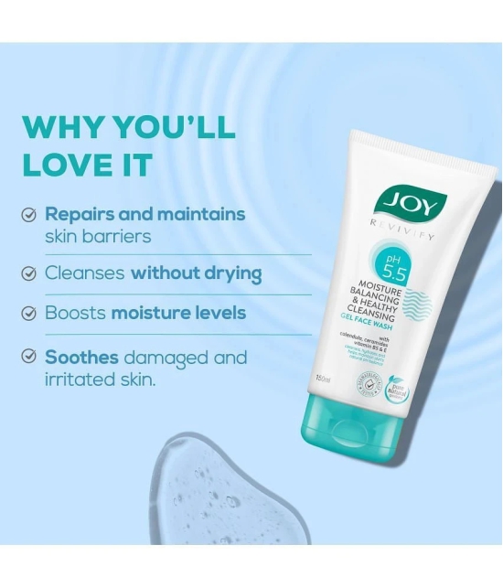 Joy pH 5.5 Healthy Cleansing Gel With Ceramides, Vitamin B5, E Face Wash (150ml X 2)