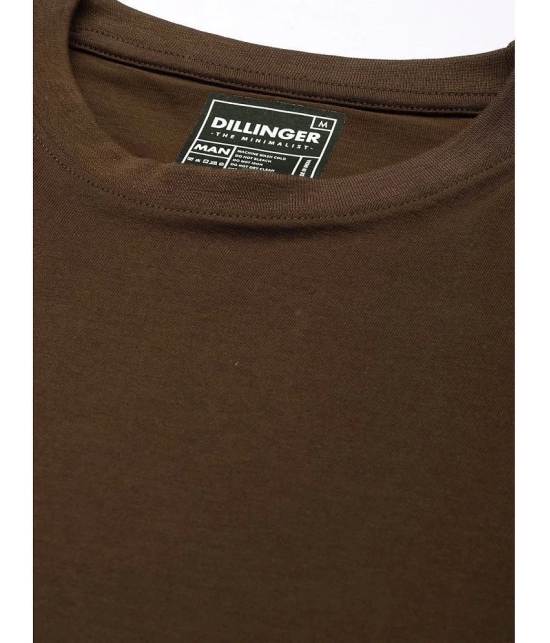 Dillinger Cotton Regular Fit Solid Half Sleeves Mens T-Shirt - Brown ( Pack of 1 ) - None