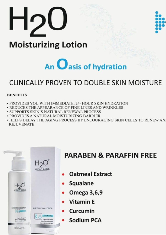 H2O Moiturising Body Lotion | Skin Lightening Moisturising Body Lotion | Make Skin Soften Smoother | Long Lasting Moisturising Lotion for Body | Body Lotion for Youthful Skin- 100 ML