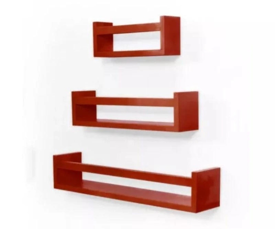 Wooden Wall Decor Multipurpose Kitchen Wall Rack-Orange