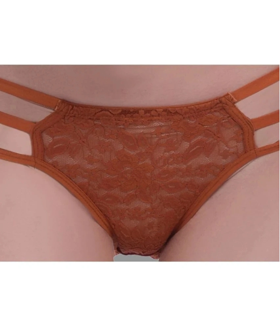 Madam - Brown Lace Self Design Womens Bikini ( Pack of 1 ) - None