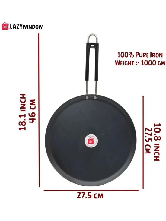 LAZYWINDOW Iron Dosa Tawa ( Pack of 2 ) - Black