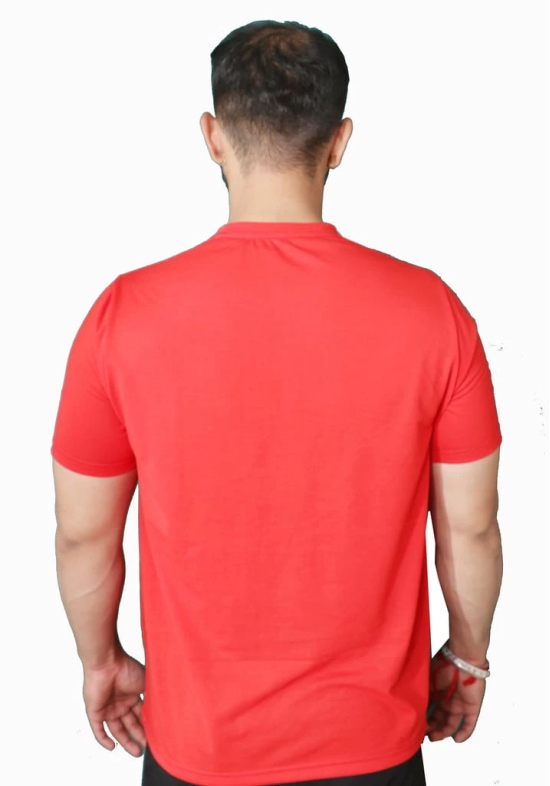 NVA Quality Solid Plain Men's Round Neck Cotton Blend Half Sleeve Red T-Shirt