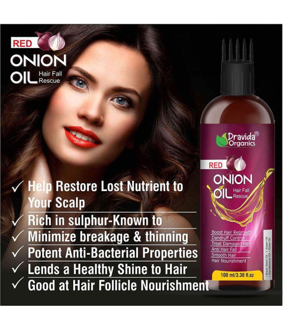 Dravida Organics Red Onion Oil for Controls Hair Fall and Hair Growth 100 mL