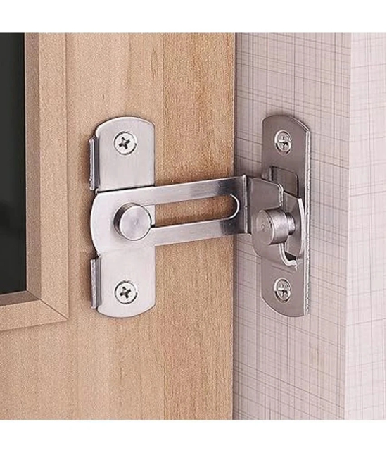 GEEO 90 Degree Flip Barn Door Lock | Stainless Steel Latch | Safety Sliding Barn Door Lock | Hook Lock Latch for Barn Door Latches, Sliding Door Antique Lock, Gate Latches, Wine Cabinet Clos