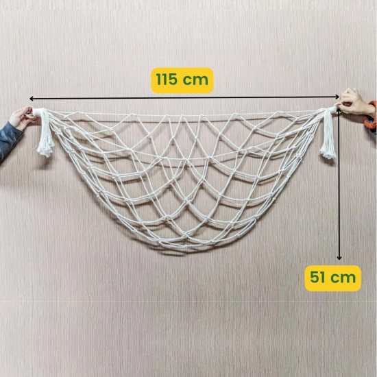 Macrame Stuffed Animal Toy Hammock-Ivory