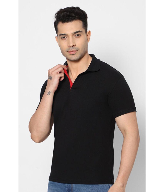 HJ HASASI - Black Cotton Blend Slim Fit Mens Polo T Shirt ( Pack of 1 ) - None