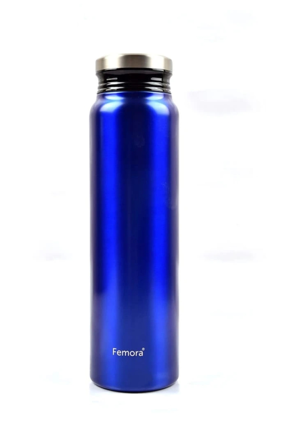 Femora Thermosteel Vacuum Stainless Steel Bottle - 750 ML, Blue, 12 hrs HOT and Cold