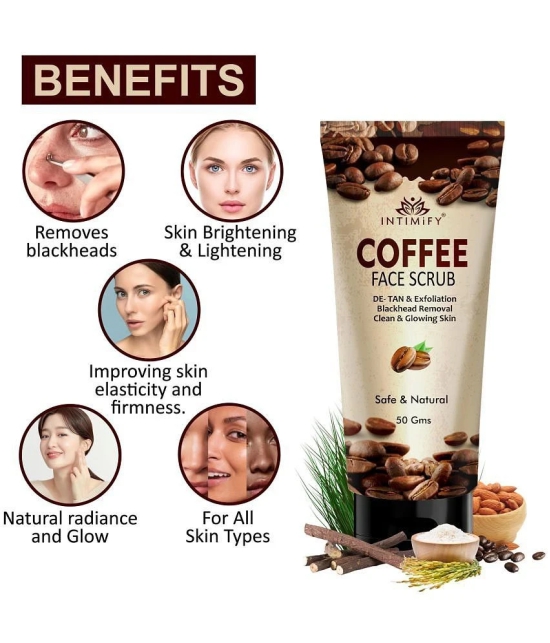 Intimify Coffee Face Scrub, Scrub For Exfoliation And Tan Removal Facial Scrub, 50 Gms