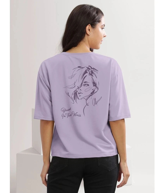 HELLCAT Lavender Cotton Blend Loose Fit Womens T-Shirt ( Pack of 1 ) - None