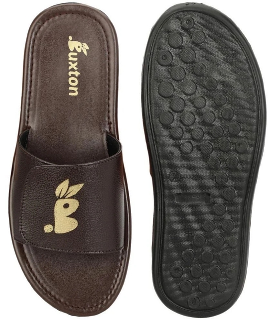 Buxton Brown Mens Slide Flip Flop - None