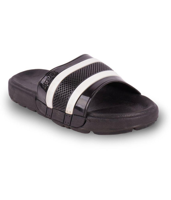 Leavess - Black Men's Slide Flip Flop - None