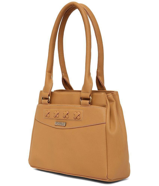 Fostelo Beige P.U. Shoulder Bag - Beige