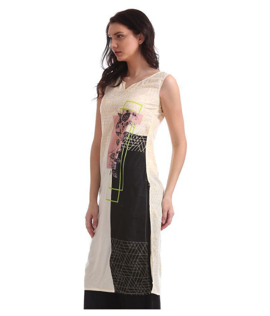 Karigari - White Rayon Women's Straight Kurti - S