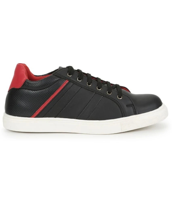 UrbanMark Mens Casual Shoes Faux Leather Sneakers -Black - None