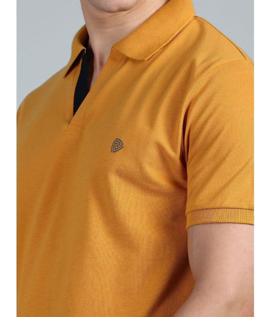 Lux Cozi - Mustard Cotton Regular Fit Mens Polo T Shirt ( Pack of 1 ) - None