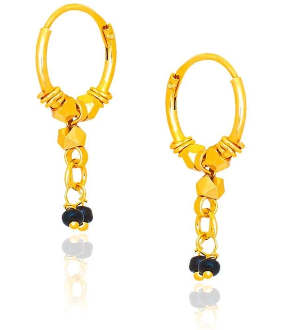 LUV FASHION Golden Hoops Earrings ( Pack of 1 ) - Golden