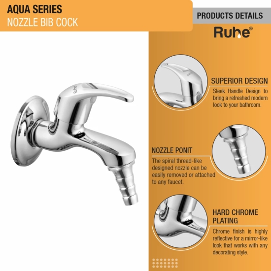 Aqua Nozzle Bib Tap Brass Faucet- by Ruhe®