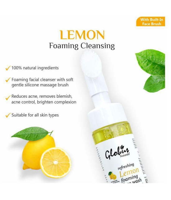 Globus Naturals Lemon Face Massager with Foaming Face Wash 150 mL