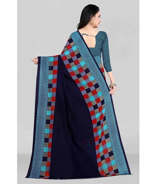 LEELAVATI - Blue Georgette Saree With Blouse Piece ( Pack of 1 ) - Blue