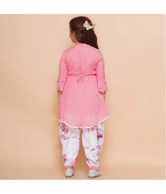 Arshia Fashions Pink Rayon Girls Patiala Kurta Set ( Pack of 1 ) - None