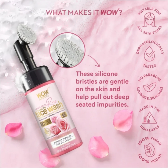 Himalayan Rose Face Wash 150 ML (Face wash with built-in-brush)