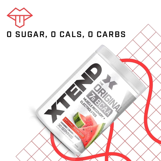 Xtend Original BCAA Powder (Watermelon Explosion) - Sugar Free Workout Muscle Recovery Drink with 7g BCAA, | Amino Acid Supplement with L Glutamine & Electrolytes - 375 Gms (30 Servings)