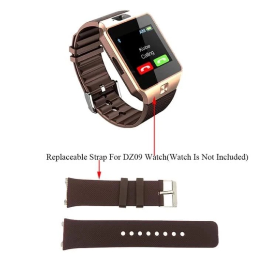 Exelent Smart watch DZ09 band made of silcone strap Brown Colour