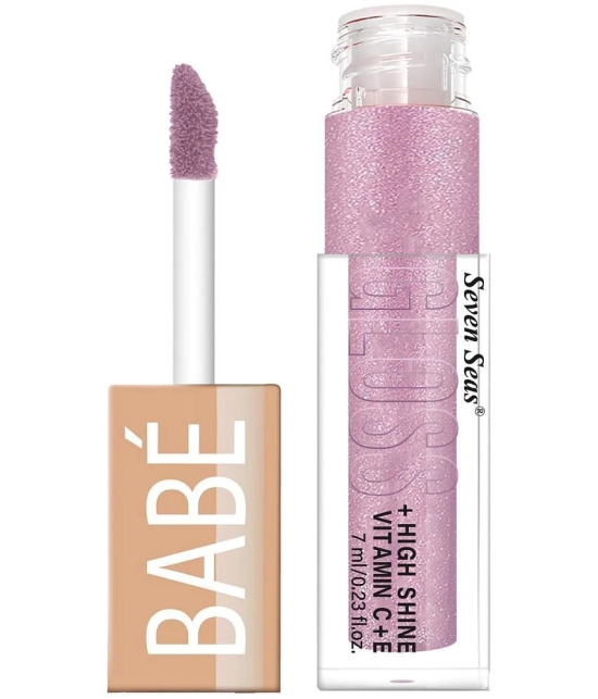 Seven Seas Babe Glittery Lip Gloss With High Shine Lip Color For Glossy Look (Pink)