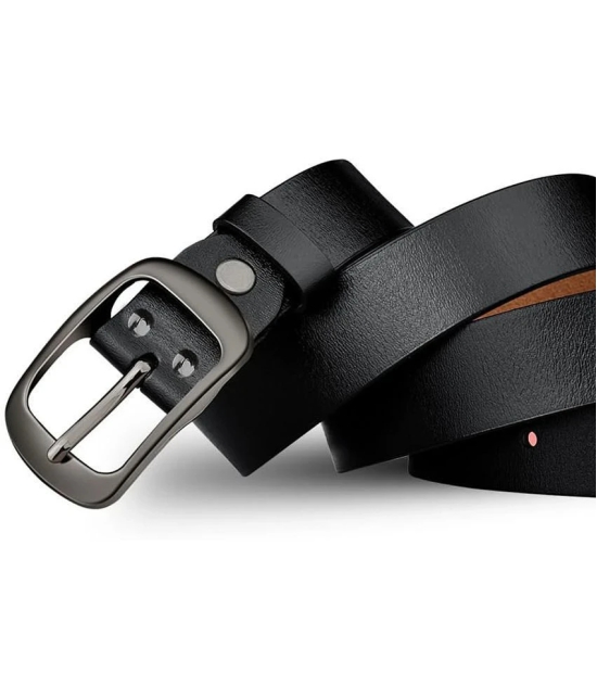 Loopa - Black Leather Mens Formal Belt ( Pack of 1 ) - None