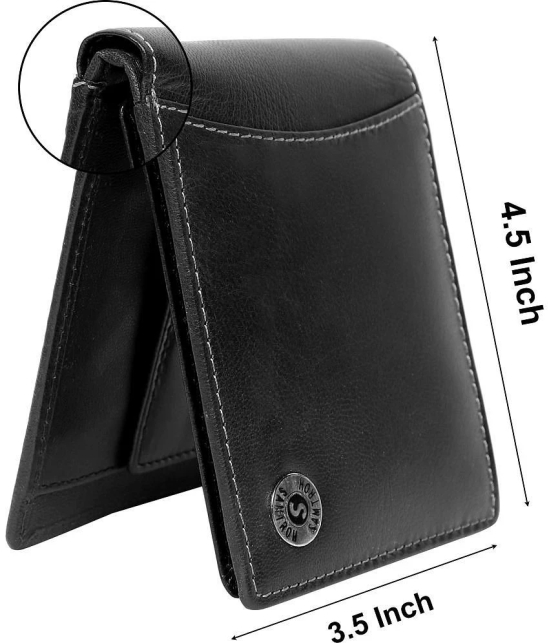 samtroh - Leather BLACK Mens Regular Wallet ( Pack of 1 ) - Black