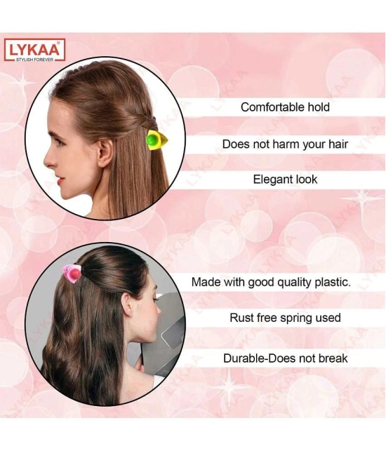 LYKAA Stylish Premium Matte Plastic Hair Clutcher/Claw Clip, Hair For Women & Girls Multicolor- 5Pcs - Multi