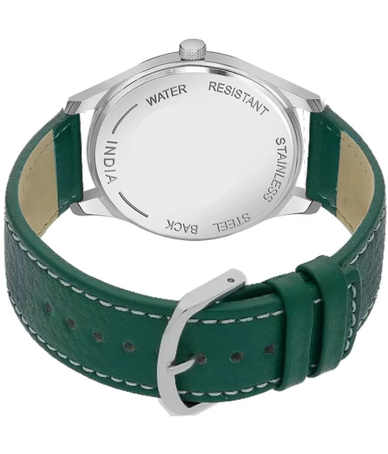 DoubleRun Green Leather Chronograph Mens Watch