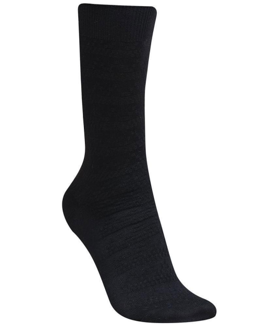 Dollar Cotton Blend Mens Self Design Black Ankle Length Socks ( Pack of 3 ) - Black