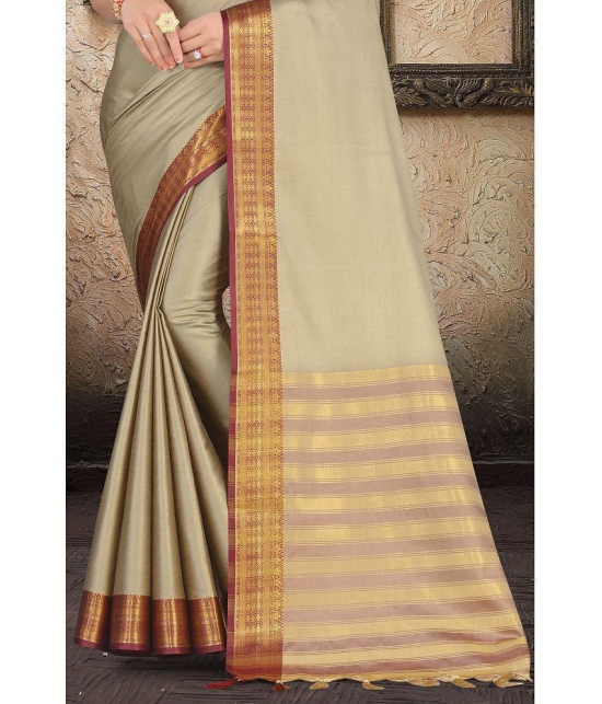 LEELAVATI - Cream Silk Saree With Blouse Piece ( Pack of 1 ) - Cream