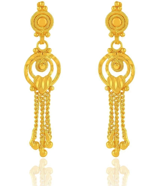 LUV FASHION Golden Drop Earrings ( Pack of 1 ) - Golden