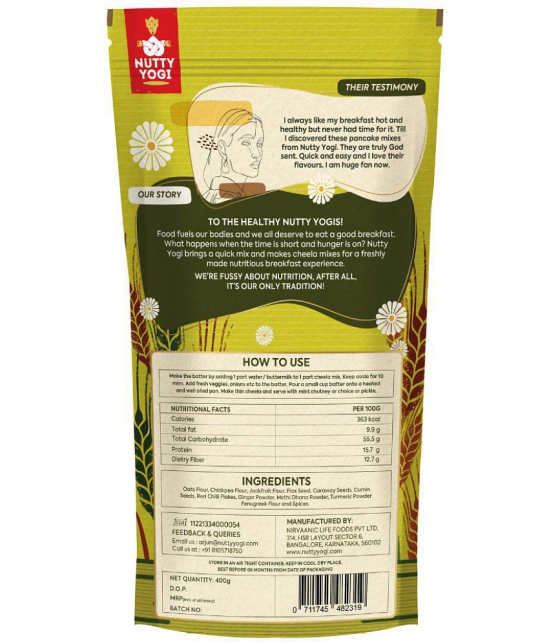 Nutty Yogi Oats & Chickpea Cheela Mix 400 gm