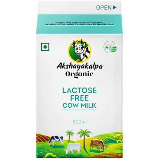 Organic Lactose Free Cow Milk Pasteurized 500 Ml