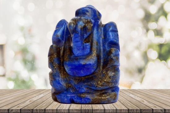 Lapis Lazuli Ganesha Idol for Wisdom & Protection | Brahmatells-Medium