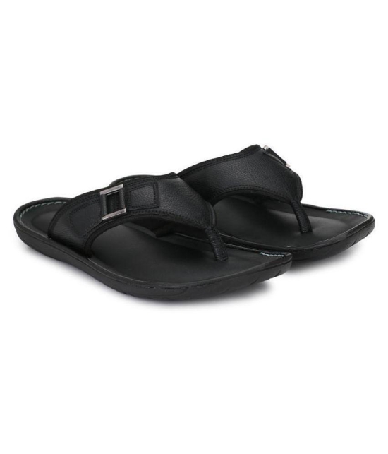 SHENCES Black Leather Slippers - None