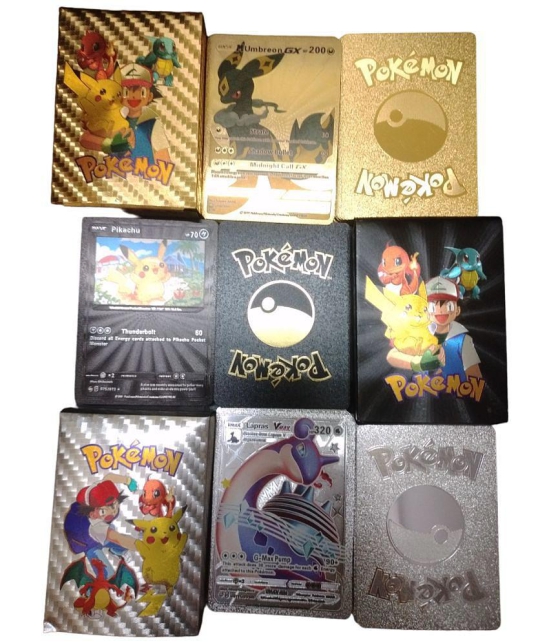 POKEMON  165PCS PLAYING POKEMON CARDS 55gold/55black/55silver