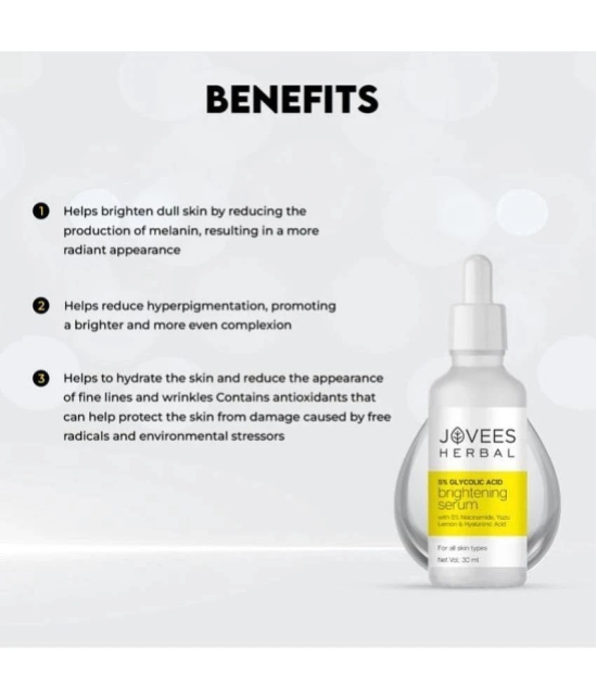 Jovees Herbal 5% Glycolic Acid Brightening Serum For All Skin Type (Pack of 1)