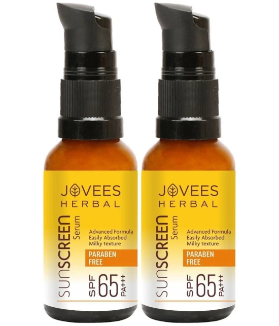 Jovees Herbal Sunscreen Face Serum SPF 65 PA+++ | For All Skin Types 30ml (Pack of 2)