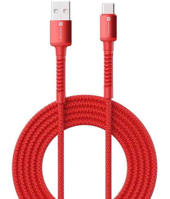 Portronics Red 3A Type C Cable 2 Meters - Red