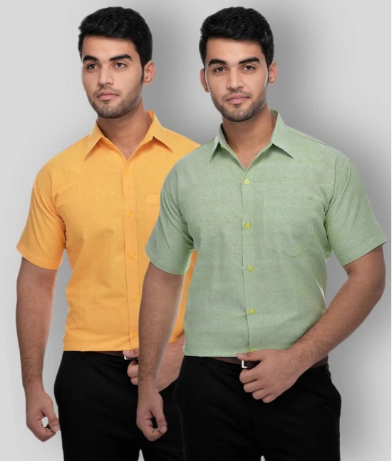 DESHBANDHU DBK - Multicolor Cotton Regular Fit Mens Formal Shirt (Pack of 2) - None